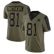 Men's Olive Limited Jordan Matthews Carolina 2021 Salute To Service Jersey